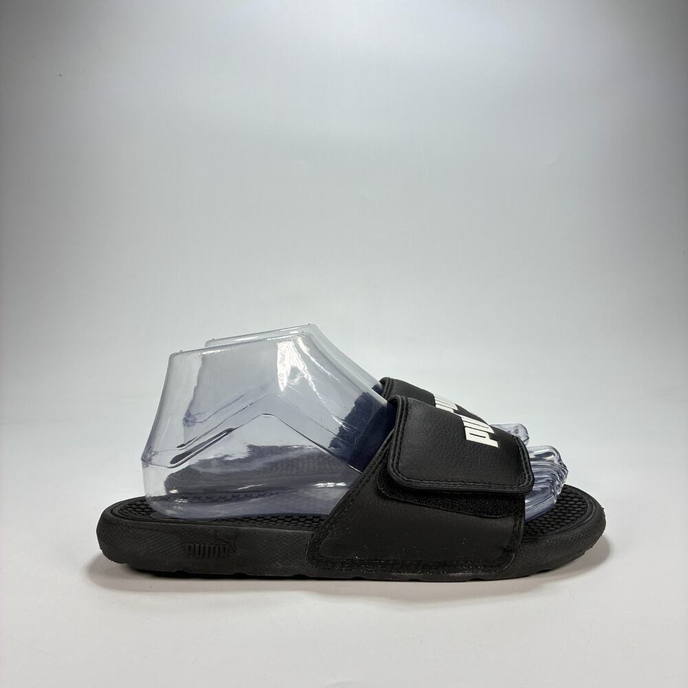 PUMA Cool Cat 2.0 V Black Casual Adjustable Straps Slide Sandals Youth Size 5